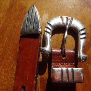 Cole-Haan Belt with John Hornbeck,Tufa Cast Sterling Buckle  Set